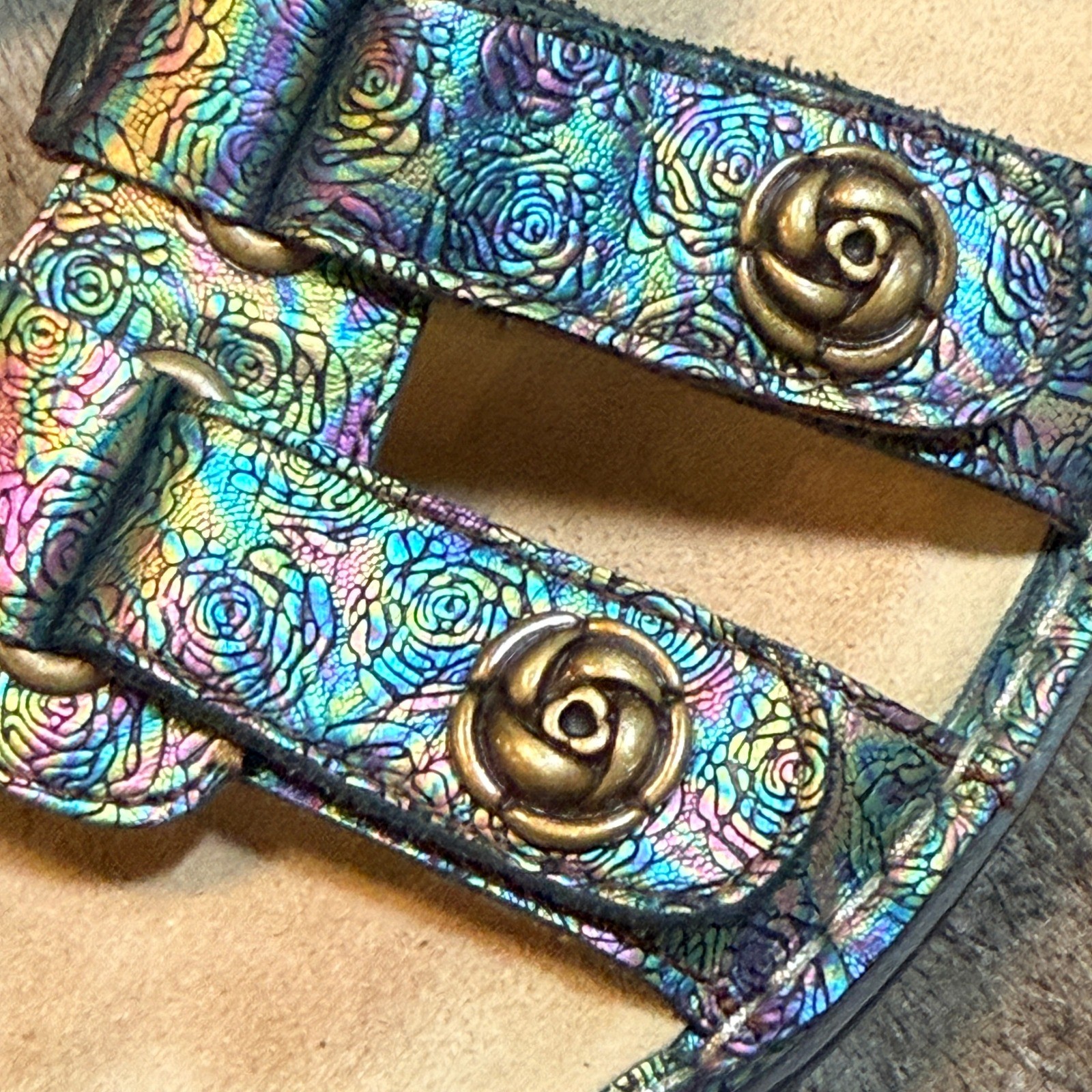 Alegria Kleo Iridescent Floral Leather Gladiator Sandals, Multi,41 (10.5/11)