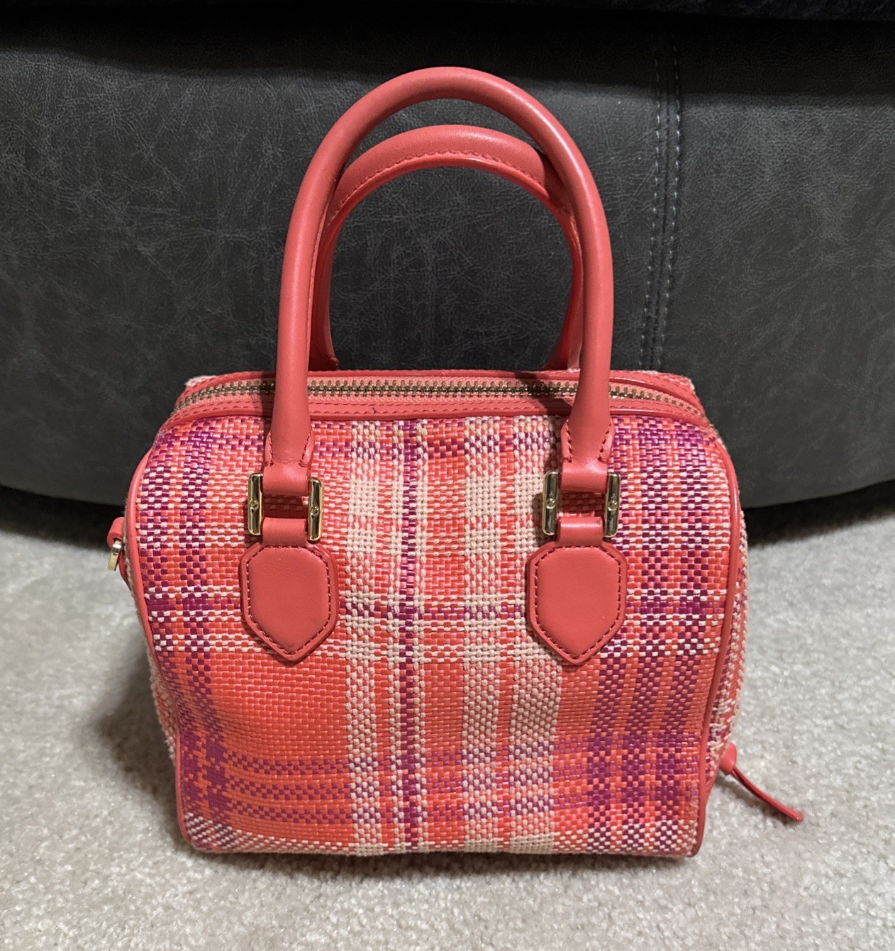 Tory Burch Robinson Mini Middy Satchel in Poppy Coral