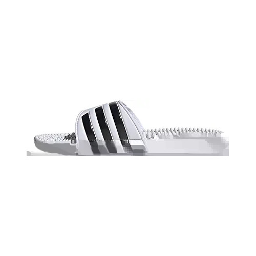 adidas Unisex Adissage Slides Sandal, White/Black/White, 15 US Men