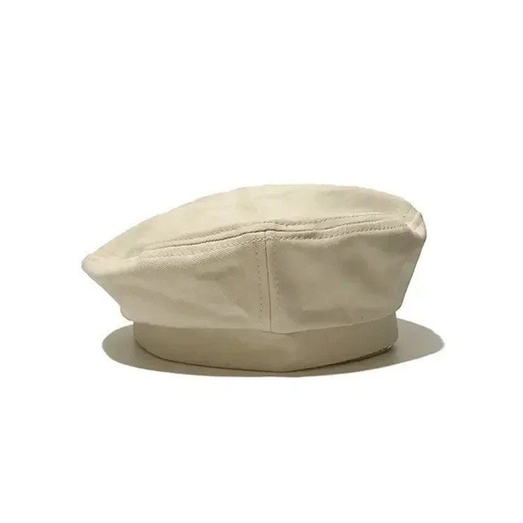 Cotton Berets Solid Vintage Spring Summer French Octagonal Forward Peaked