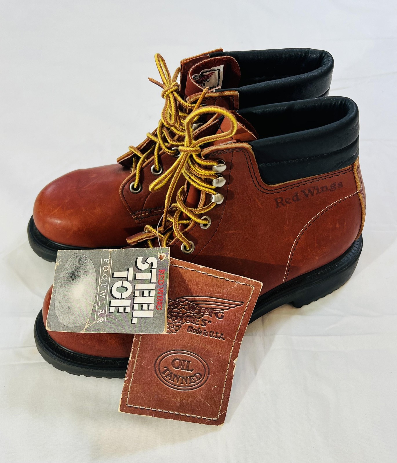 Red Wing Shoes Boots Mens Size 6 Steel Toe Leather Work Oil Tanned SuperSole USA