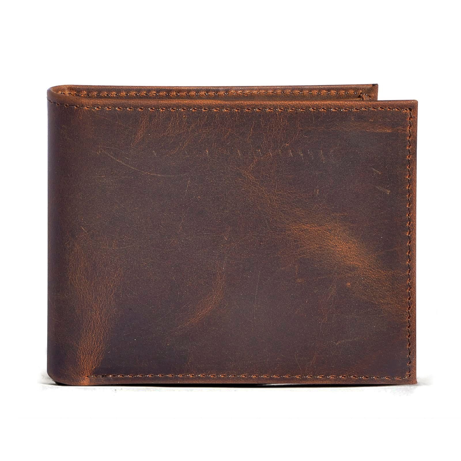 Le’aokuu Genuine Leather Bifold Wallet with RFID Protection – Brown