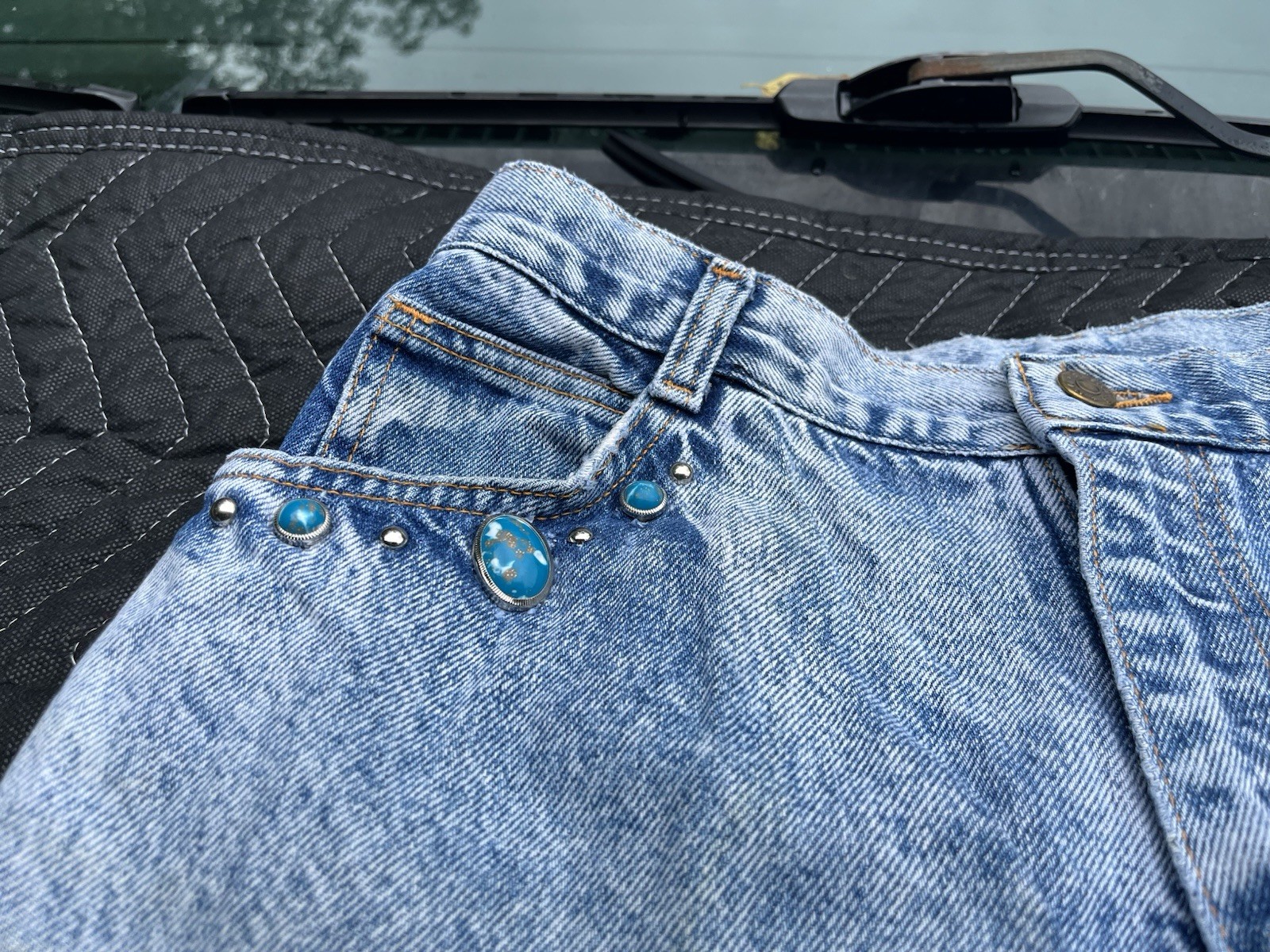 No Excuses Jeans Womens 14 Blue Acid Wash Denim Tapered High Rise Vintage USA