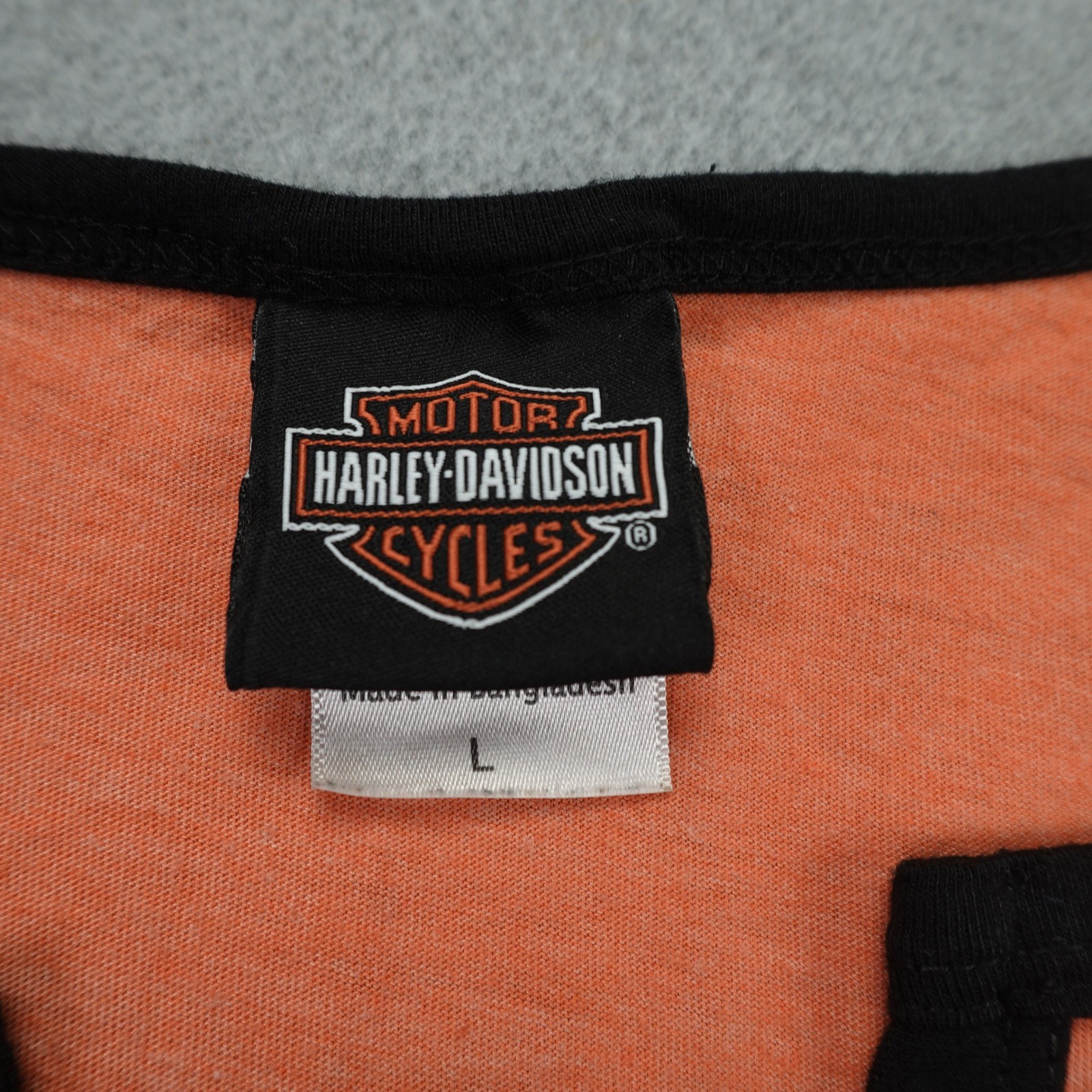 Harley Davidson T Shirt Womens Large Black Orange Biker Estampida Zapopan Mexico