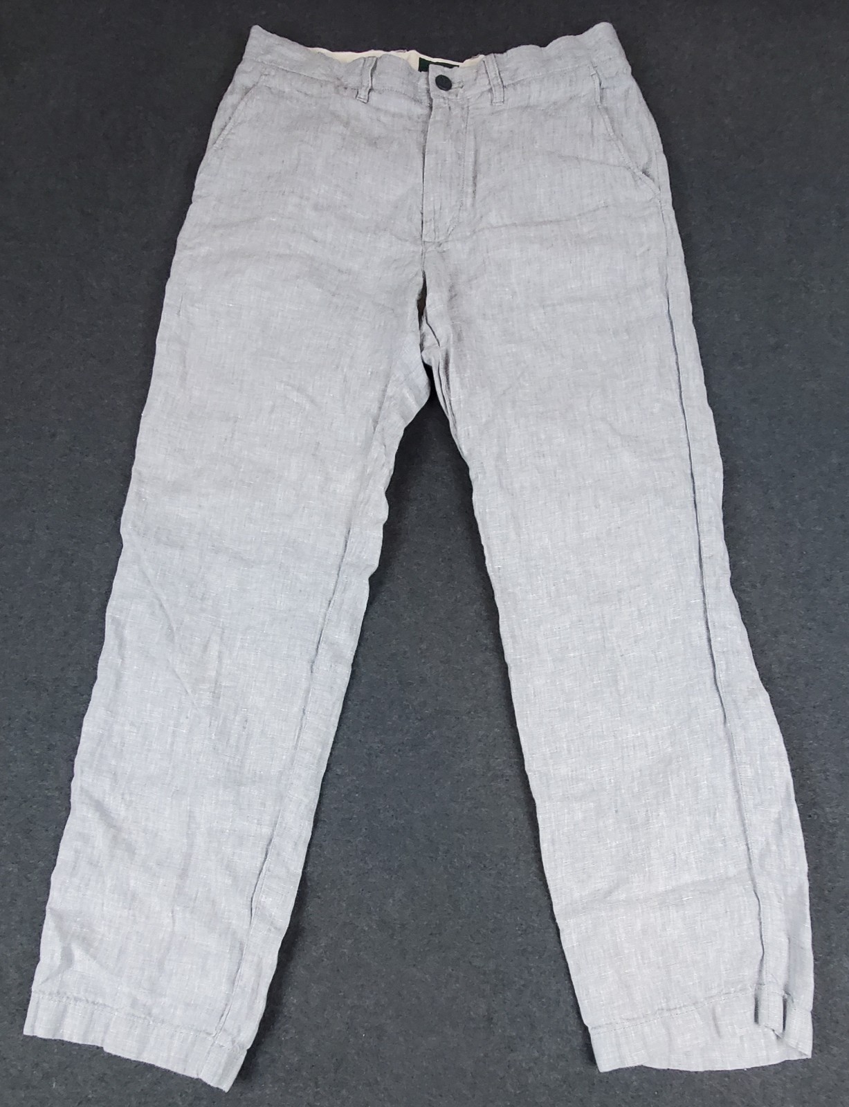 J Crew Oarsman Mens 29×30 (30×27.5) 100% Linen Trousers Casual Blue Pants