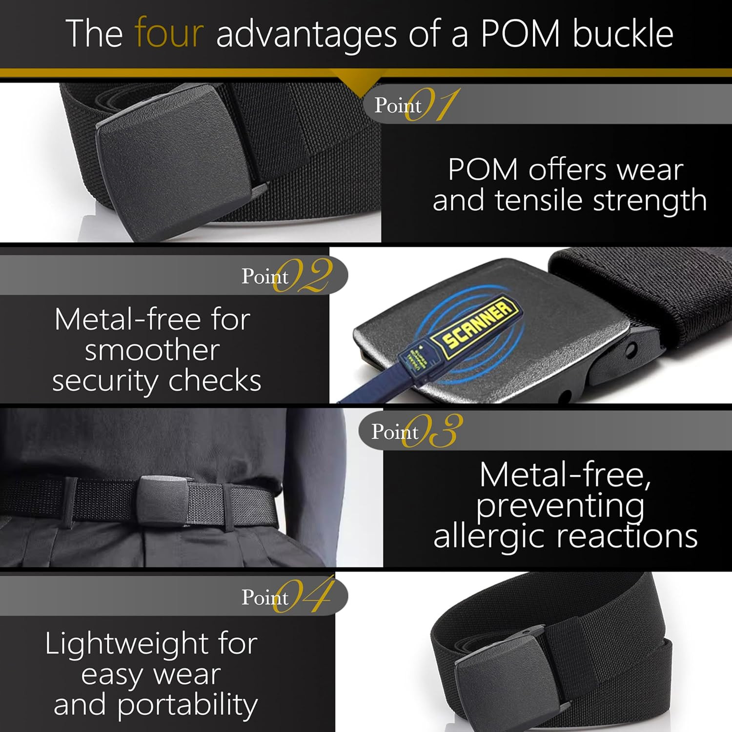 Mens Adjustable Tactical Belt TSA Approved Metal-Free Elastic Stretch Belt Brown