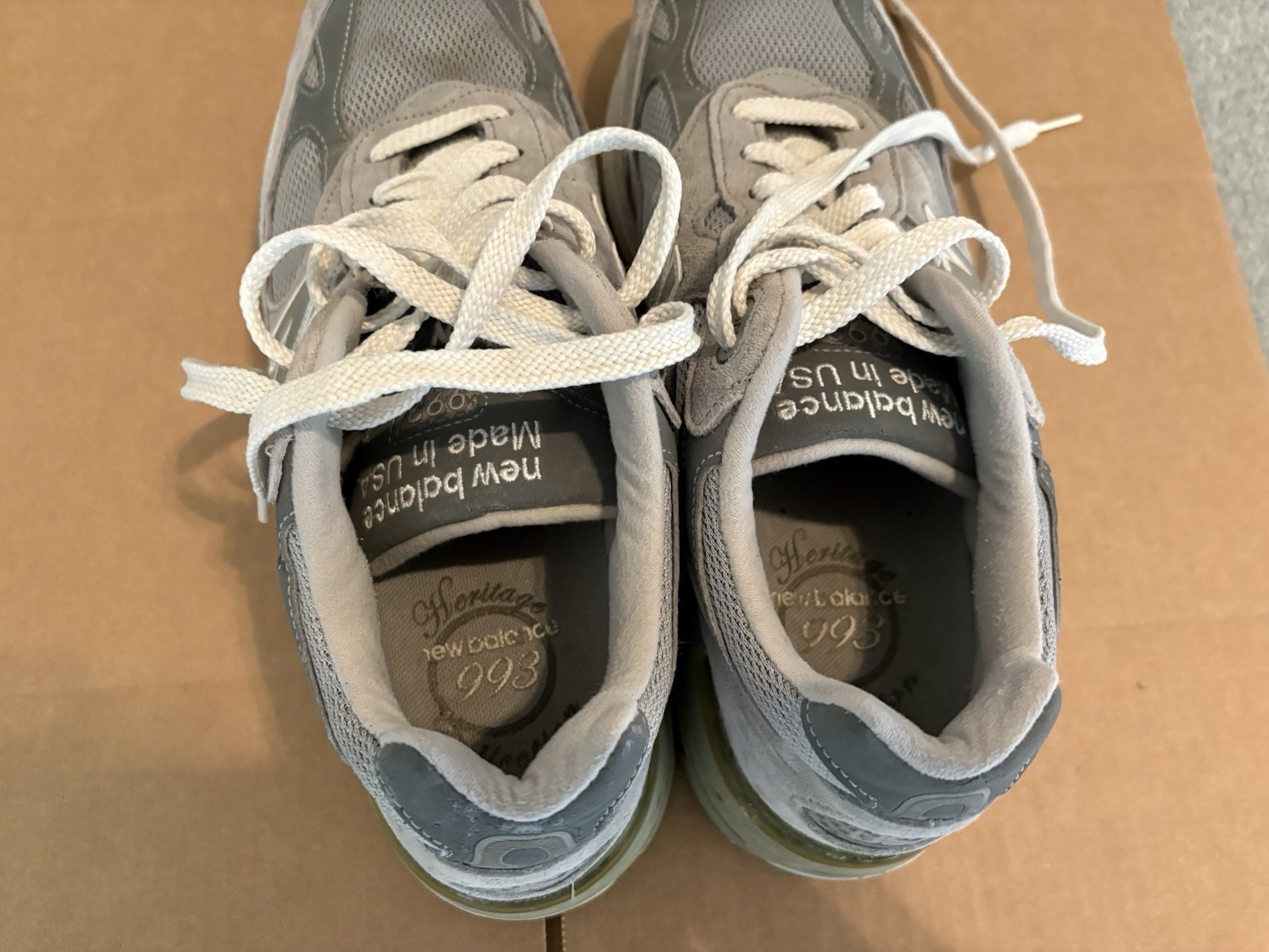 New Balance 993 Gray White Running Shoes Made in USA MR993GL Size 9.5