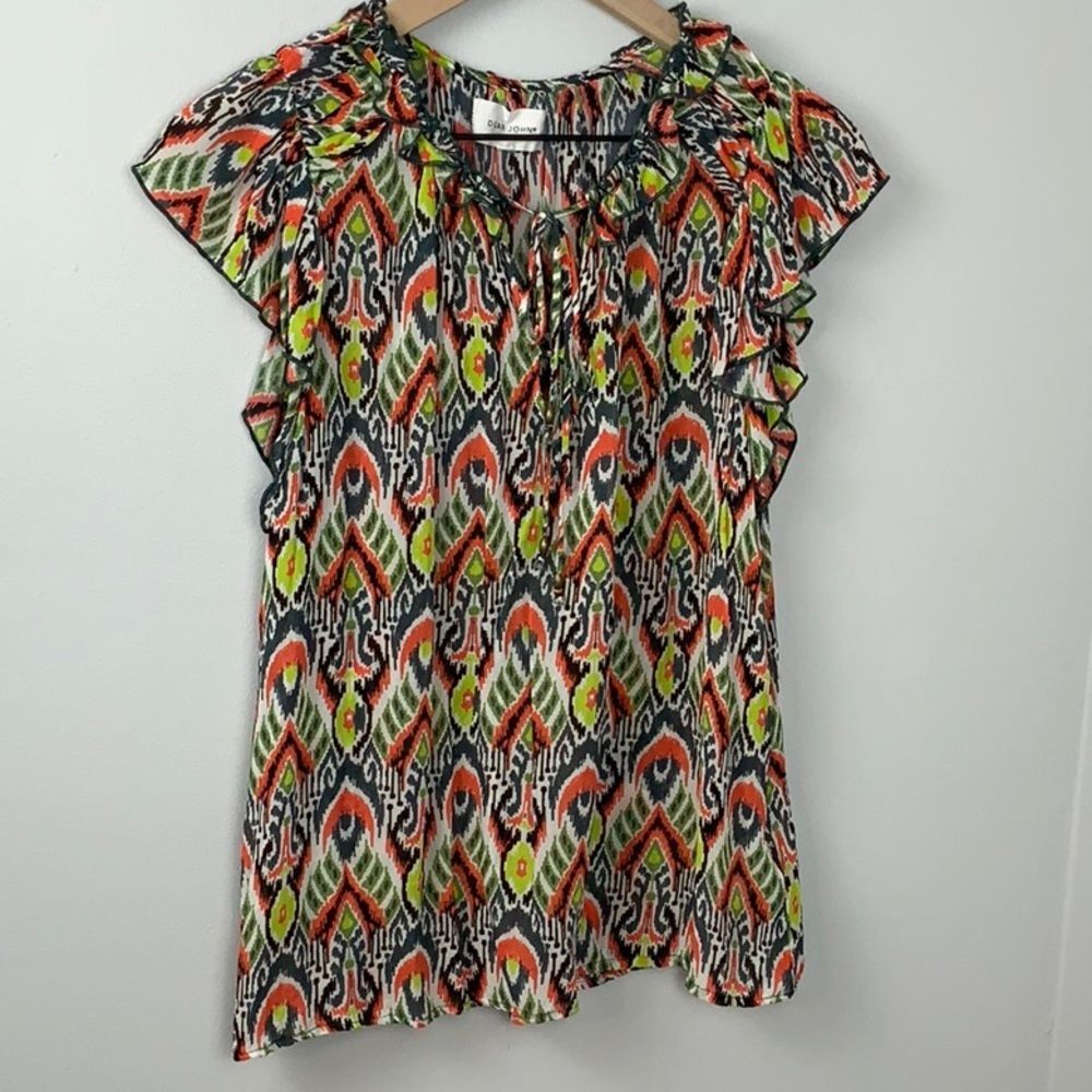 Dear John Ullie Keyhole Top Vivid Tribe Viscose Women’s Size Medium