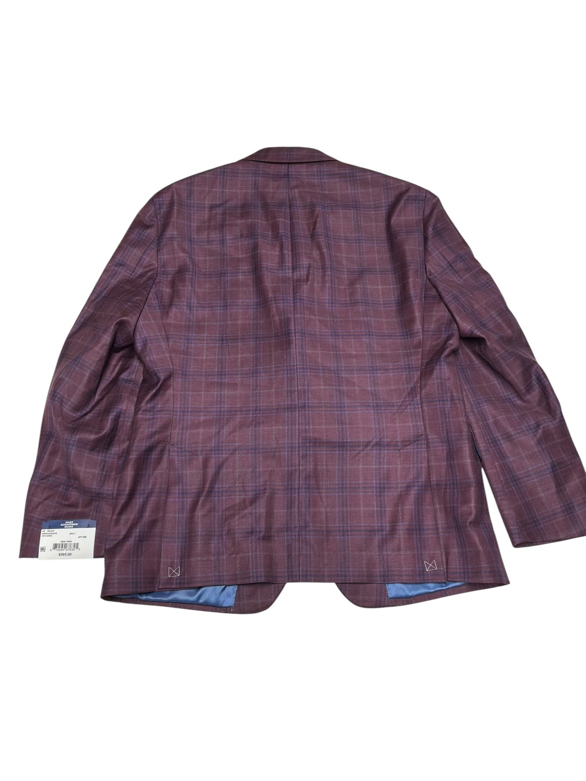 Hart Schaffner Marx Mens Regular fit Sport Coat Blazer 42 S Purple Plaid