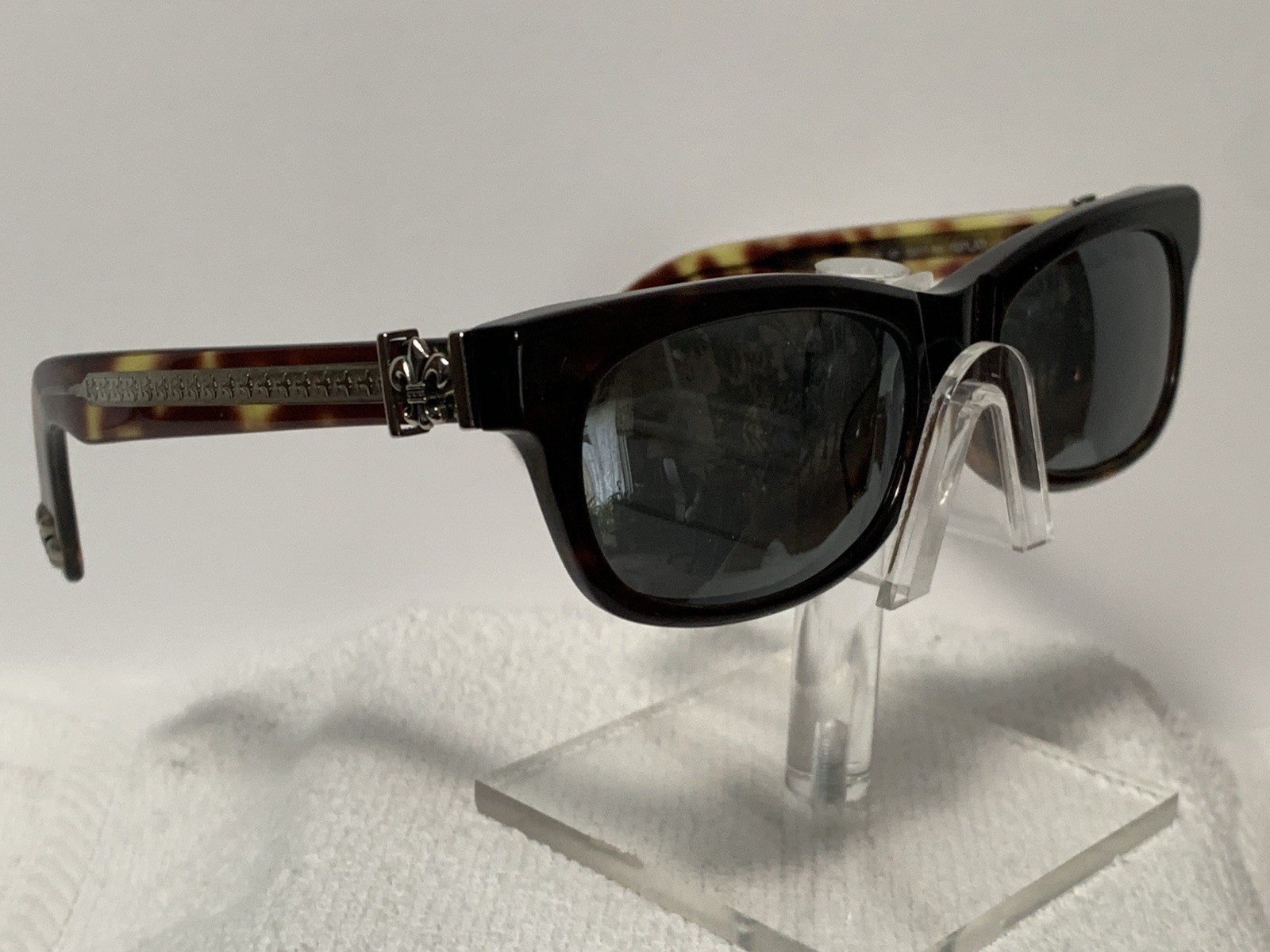 Chrome Hearts (Replica) Style Splat 55-17 Polarized Gray w/Silver Mirror NEW