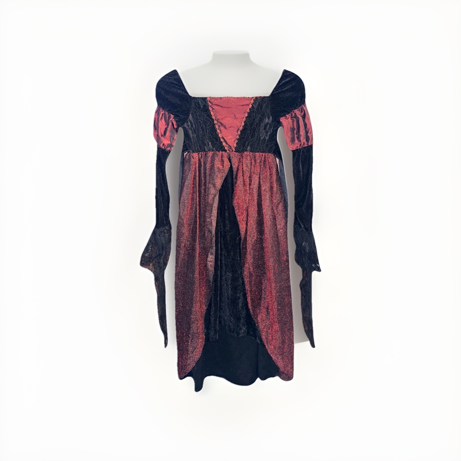 Disguise Girls Halloween Costume Dress Child Size 6-8 Red Black Vampire/Witch