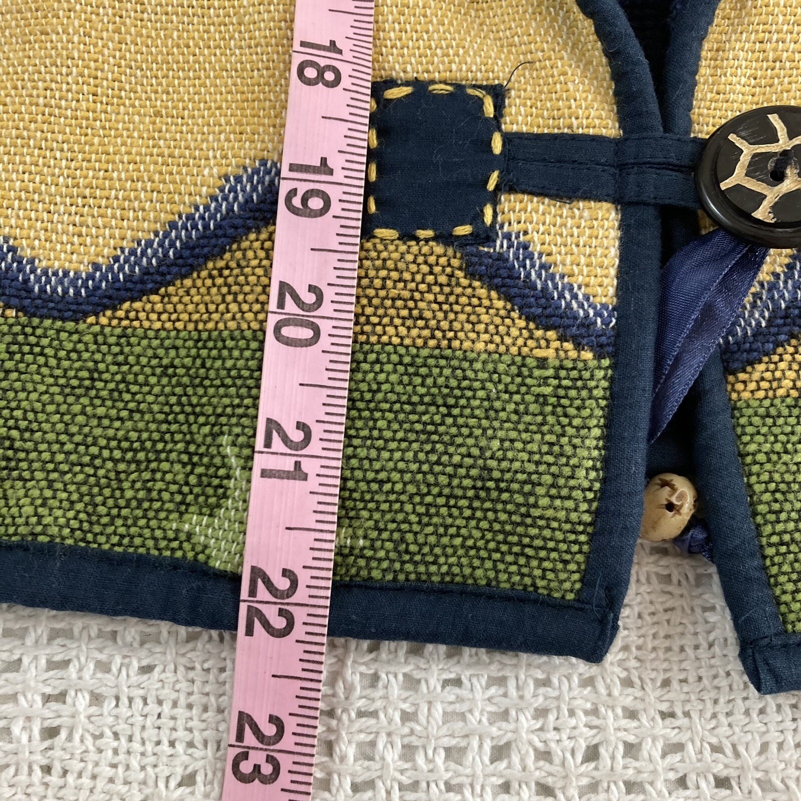 Flashback Snowflake Jacket Vintage Large Woven Western Blue Yellow Green Bolero