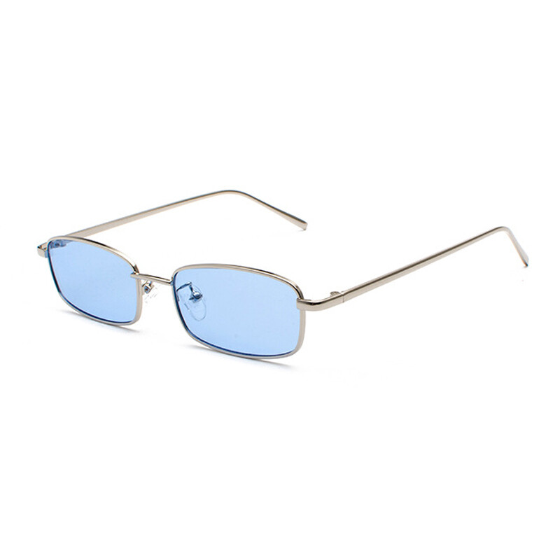 Retro Small Square Sunglasses Men Women Metal Frame Rectangle Sunglasses Eyewear