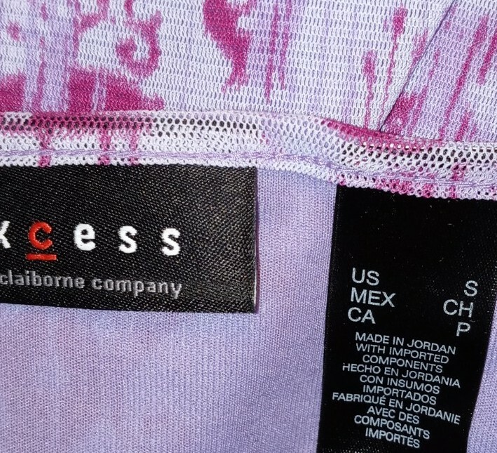 Axcess Top S Stretch Knit Artsy Boho Nylon Popover Shirt Blouse Y2K Vintage