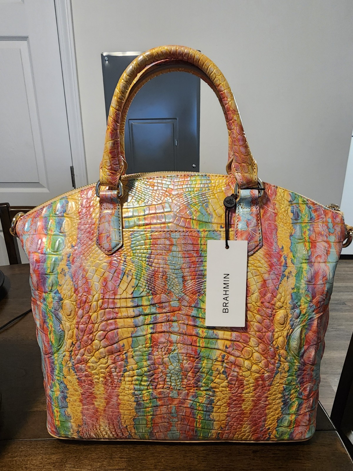 “NWT” Brahmin Large Duxbury Satchel/Shoulder Bag in Saltwater Taffy Melbourne