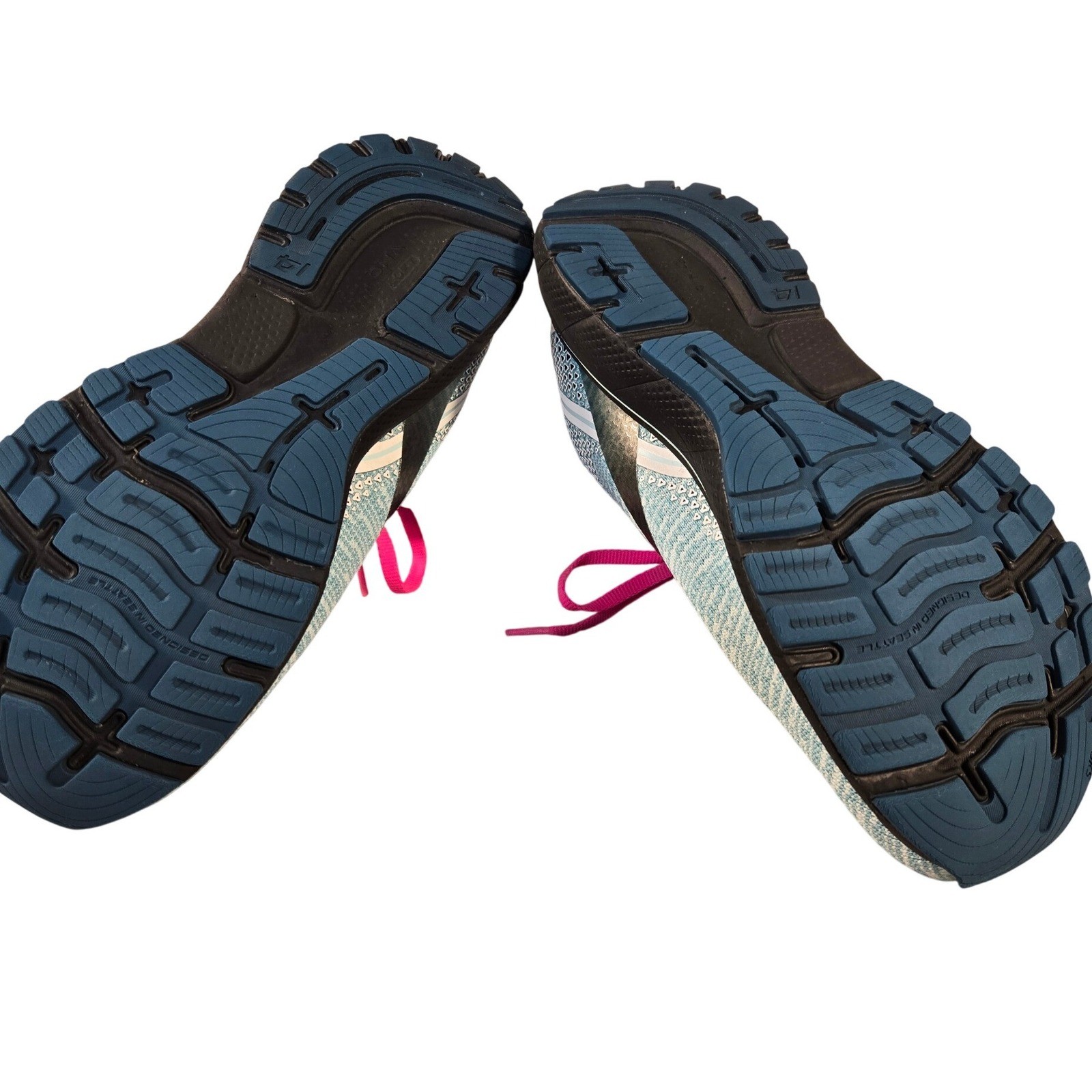 Brooks Ghost 14 Womens Running Shoes Blue Pink Knit Sneakers 1203561B141 Size 9
