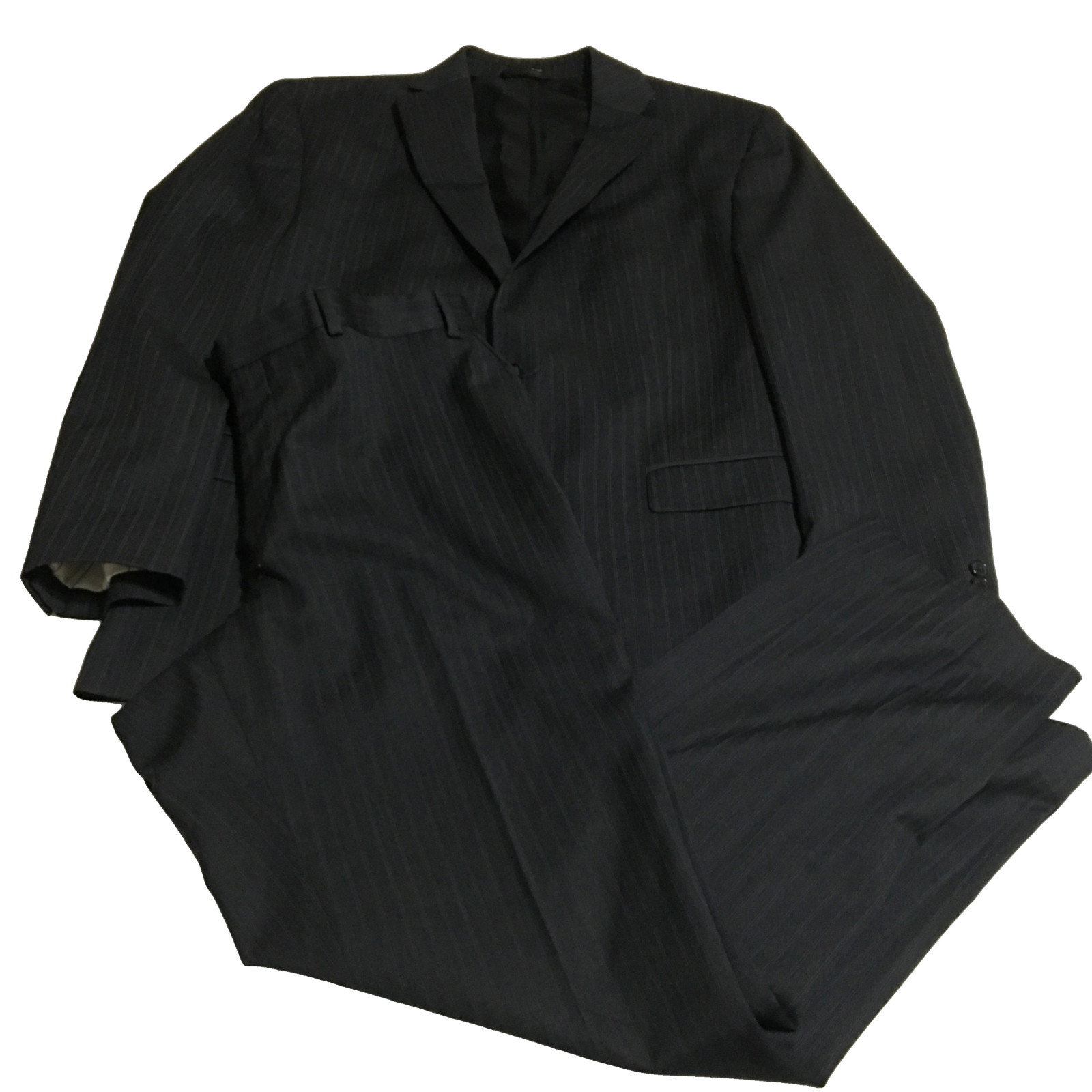 Lauren Ralph Lauren Wool 2pcs Suit Mens 44R Two Button Jacket Pants 36×29 Black