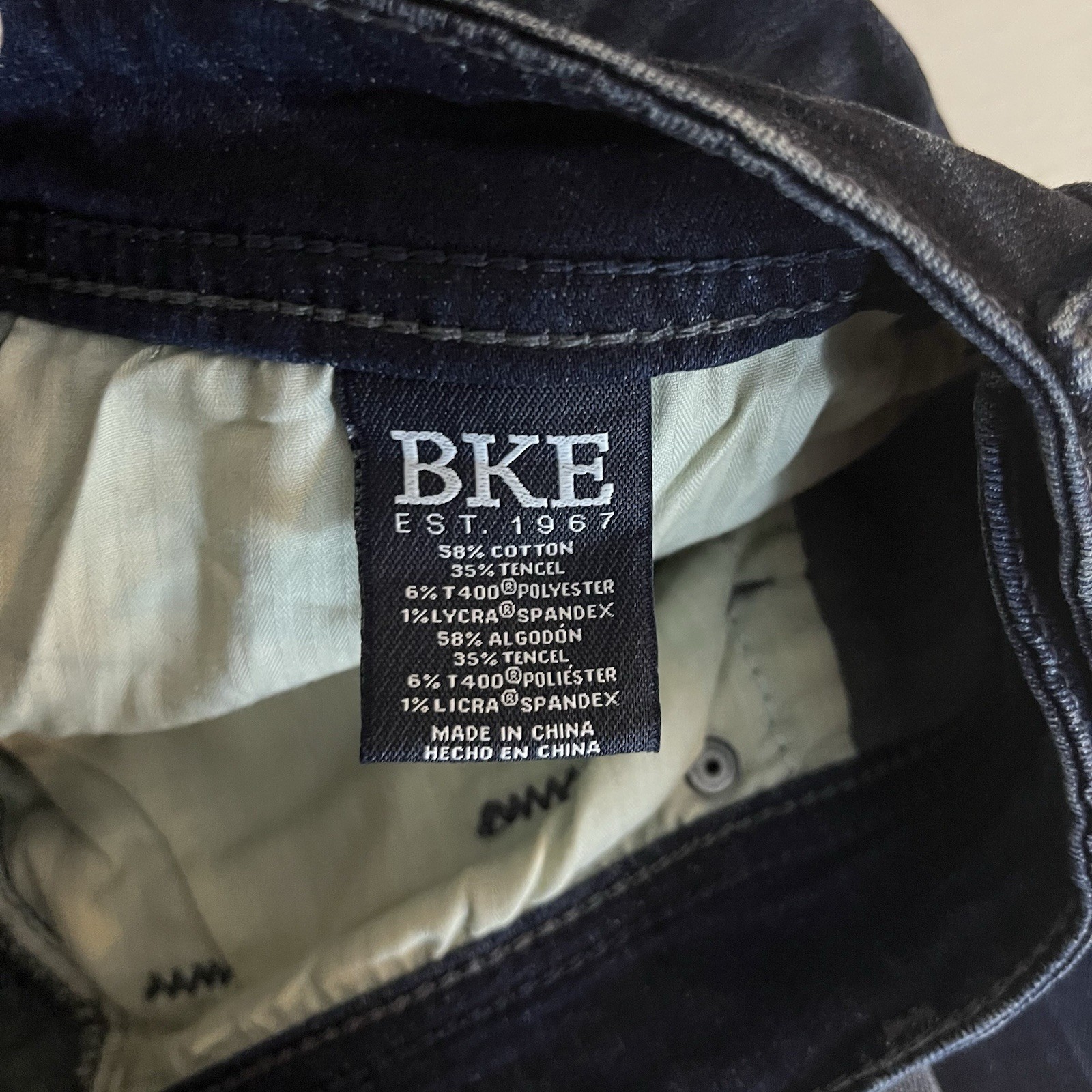BKE Buckle Mens 30×30 Blue Jake Denim Jeans Pants Faded Stretch Whisker Marble
