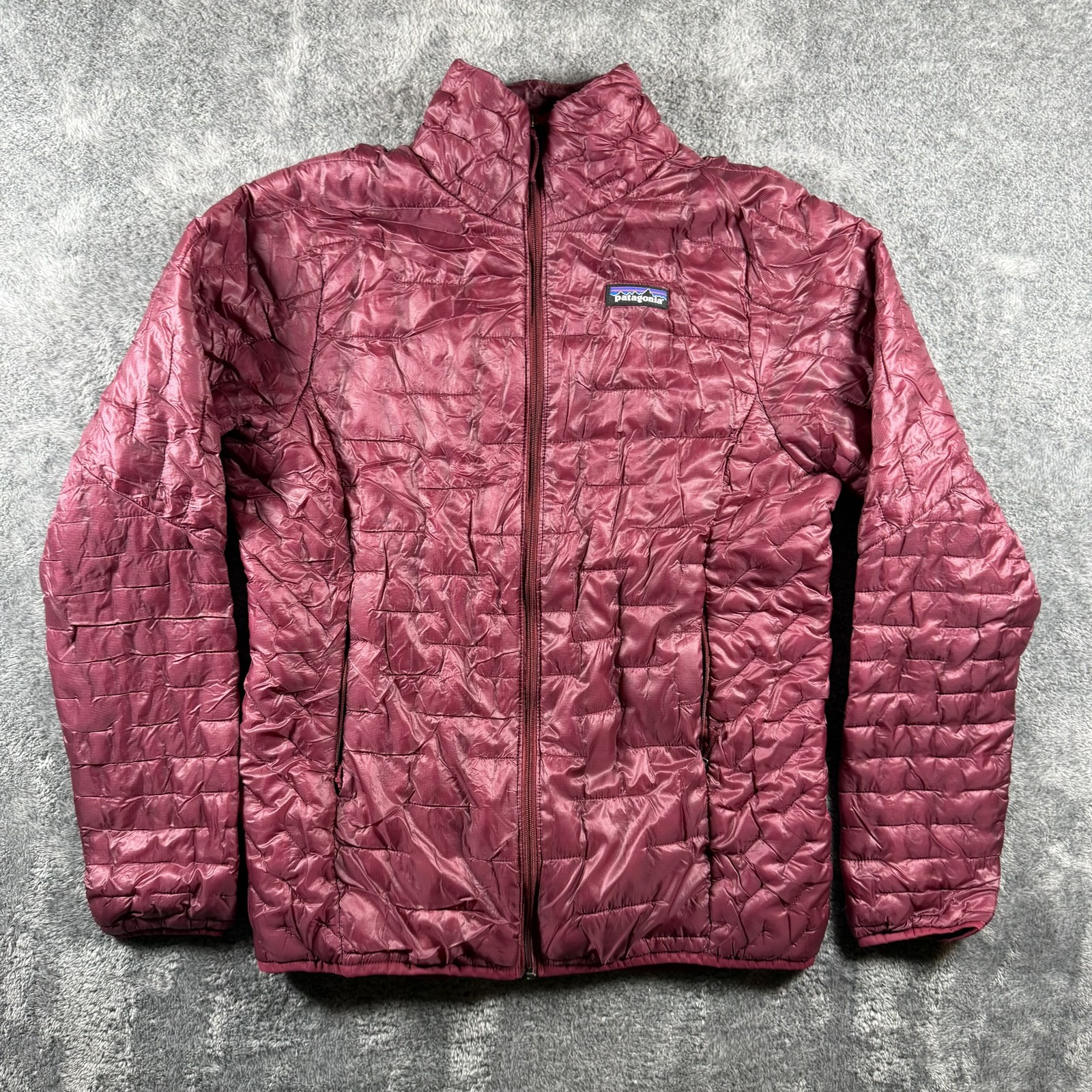Patagonia Nano Puff Jacket Womens Medium Pink Full Zip Quilted Outdoor READ