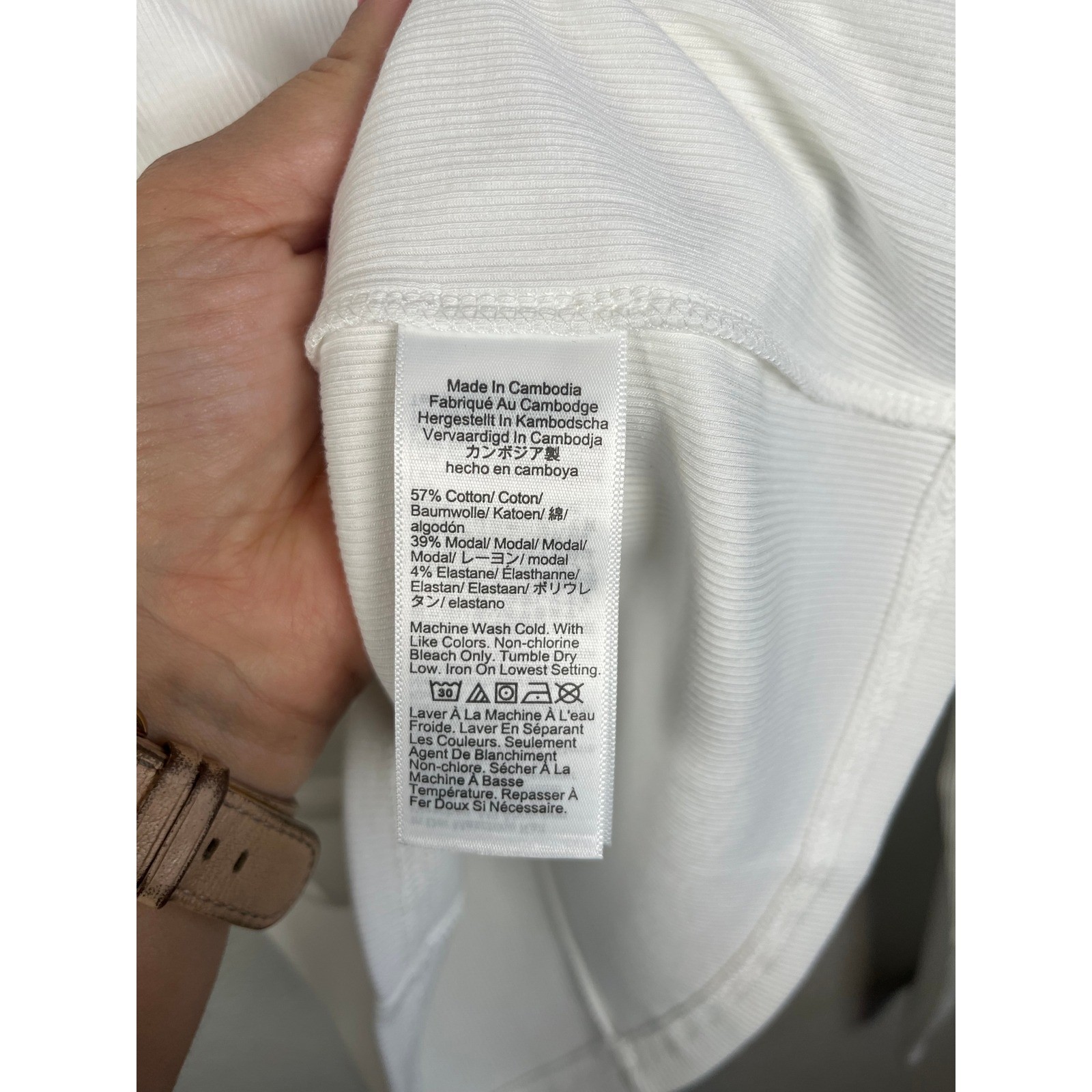 NWT J.Crew Perfect Rib Long-Sleeve T-Shirt Crewneck White Large