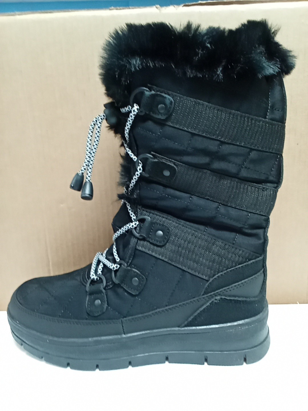 Burudani Black Fabric Women’s Boots Size 7