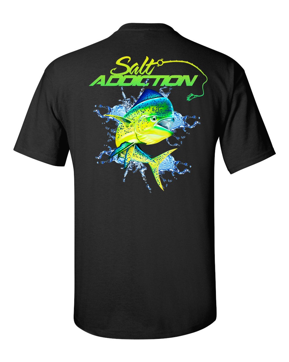 Salt Addiction Saltwater Dolphin Fishing Short Sleeve T Shirt Mahi Mahi Ocean