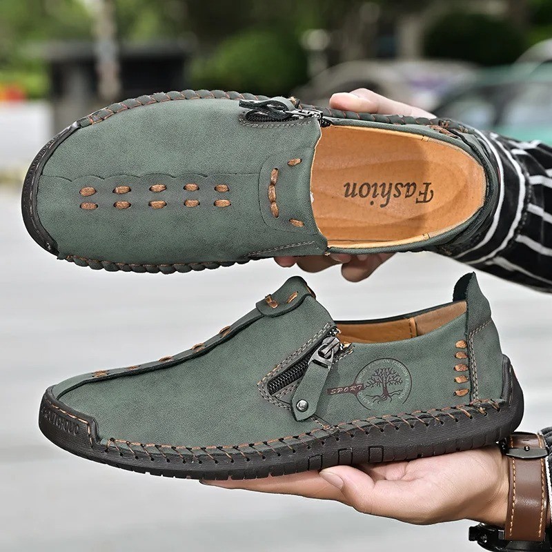 Men’s Handmade Leather Loafers Slip On Moccasins Soft Sole Casual Walking Shoes
