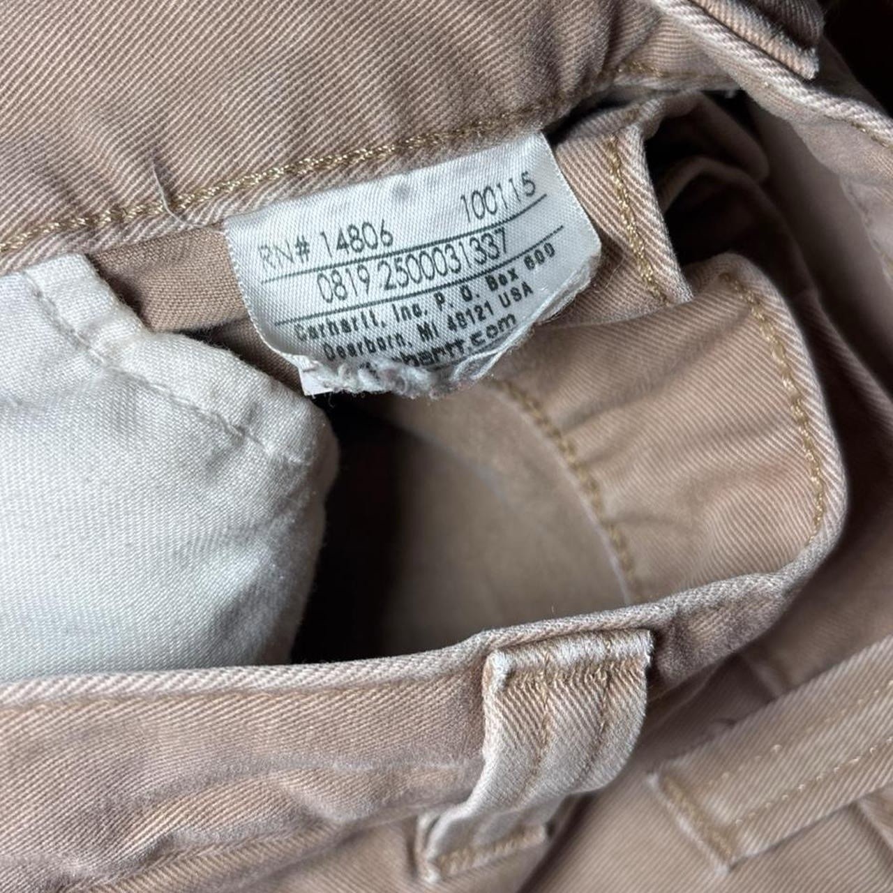 Carhartt Men’s Relaxed Fit Canvas Work Pants Tan Khaki Carpenter Dungaree 38”