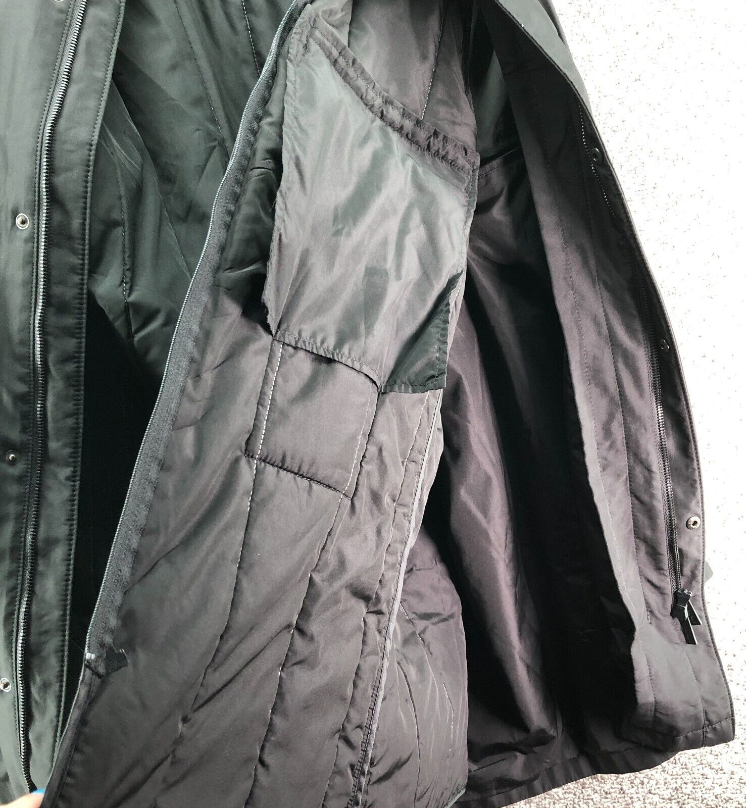 Strellson Jacket Black Mens Sz XL Removable Lining Full Zip Water Resistant