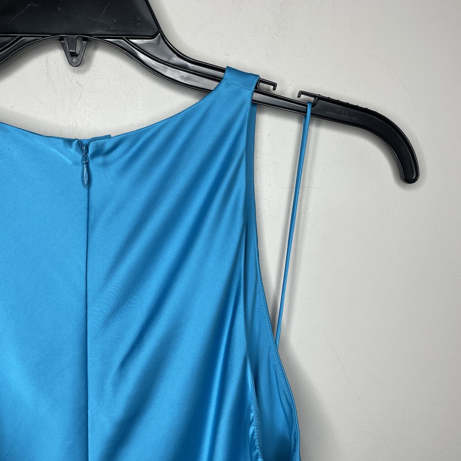 ALEXIS Lune Gown Women Large Blue Satin Sleeveless Cutout A-Line Maxi