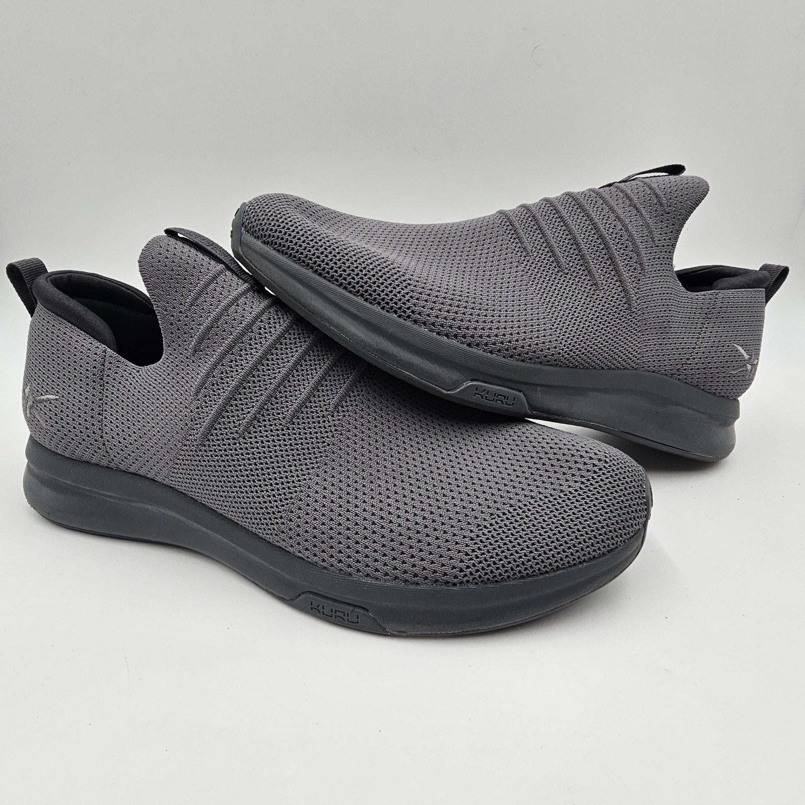 Kuru Atom Mens 13 Gray Knit Slip On Athletic Walking Shoes 102802130