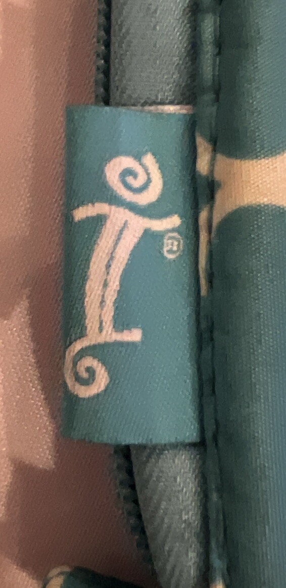 Initials, Inc. Turquoise And White Organizer Wristlet