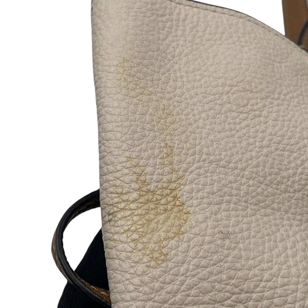 Authentic COACH Andy Leather Tote Bag Ivory Brown Gold CA165