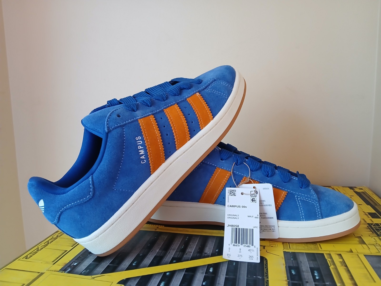 Adidas Campus 00s Collegiate 9.5 Royal Bright Orange JH8058 [Check Description]