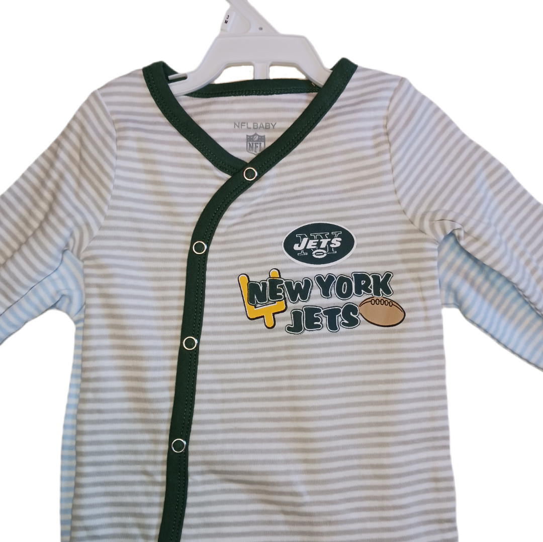 New York Jets Newborn 0/3M Sleeper NFL Baby Long Sleeve 2 Piece Set 0-3 Month
