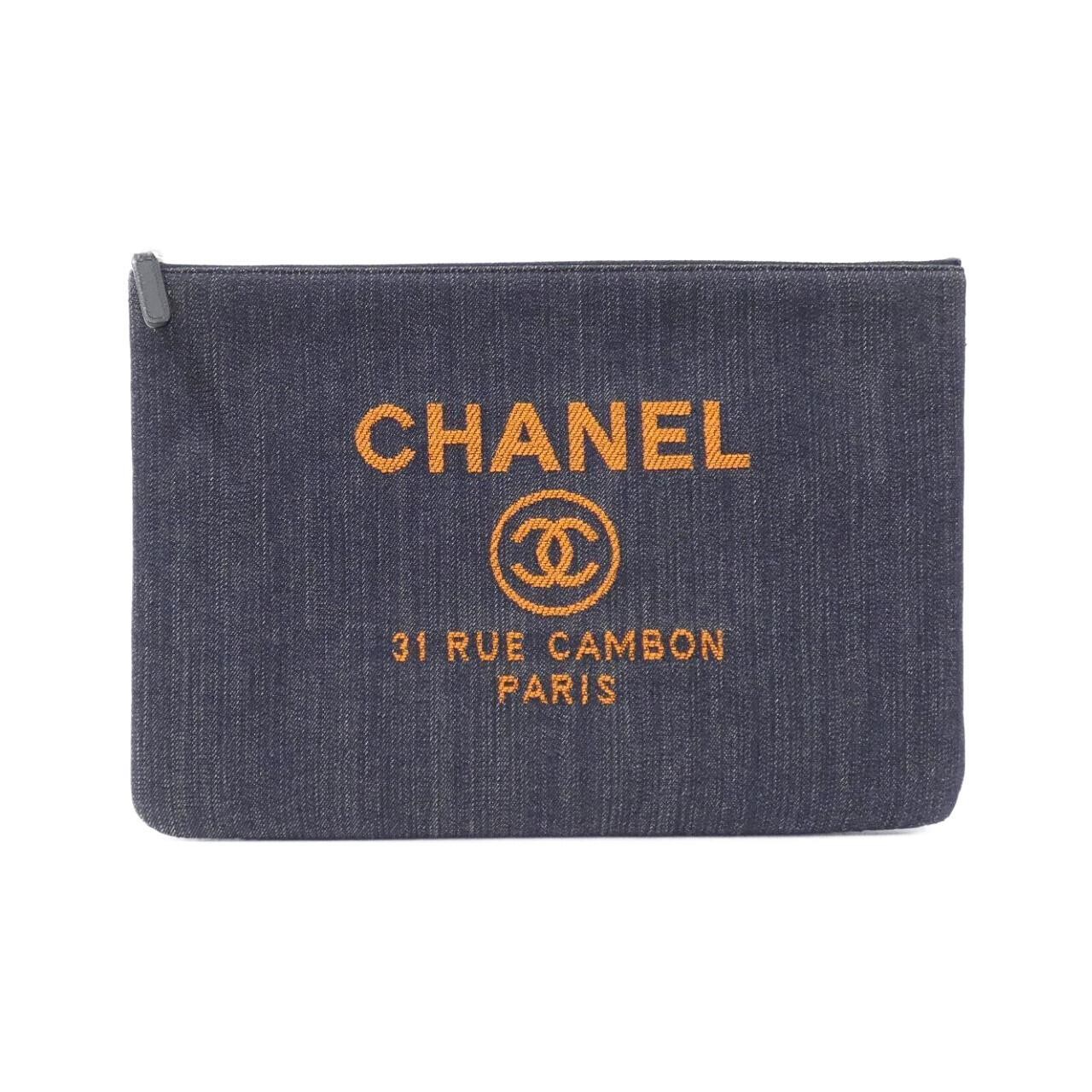 Authentic Chanel Deauville Line 80117 Pouch #260-007-763-2319