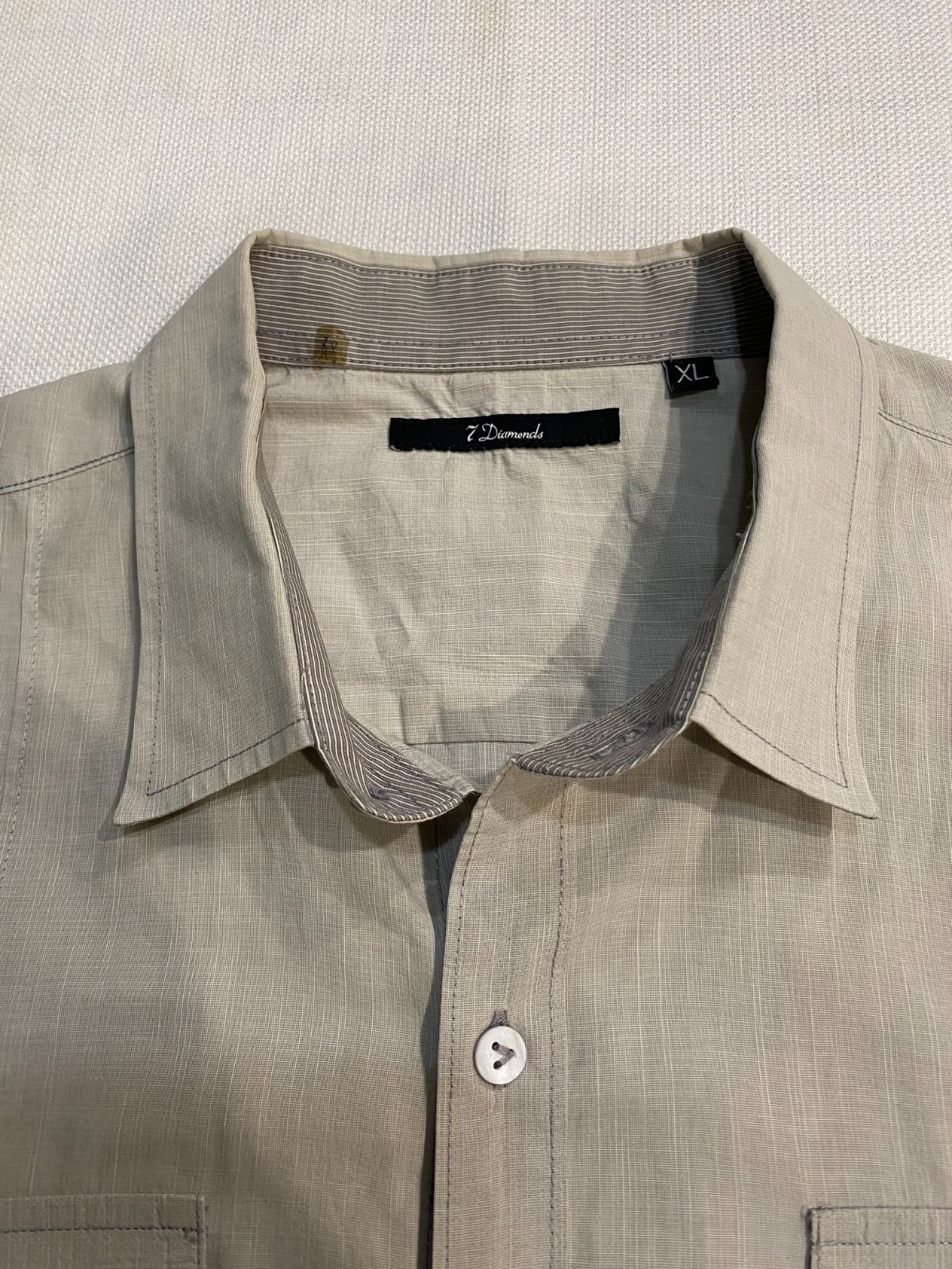 7 Diamonds (XLG) Military Style Utility Short Slv. Button Up Shirt – EUC !