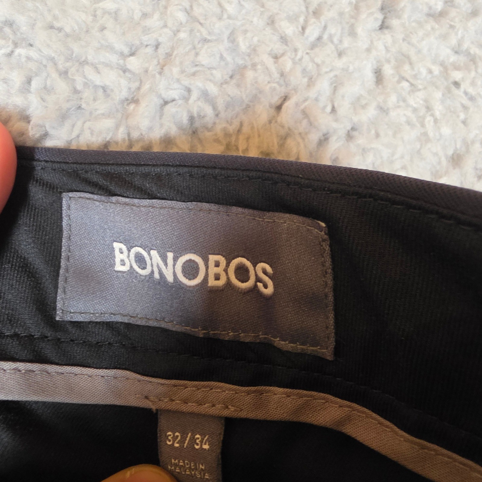 Bonobos Chino Pants Mens 33×32 Black Excellent Slim Fit Tuesday Stretch Trousers