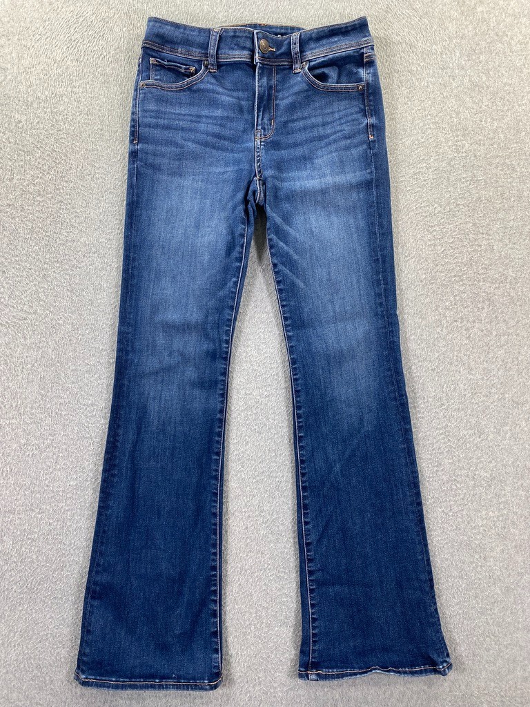 American Eagle Kick Boot Jeans Womens 6 Reg Blue Stretch Medium Wash Denim