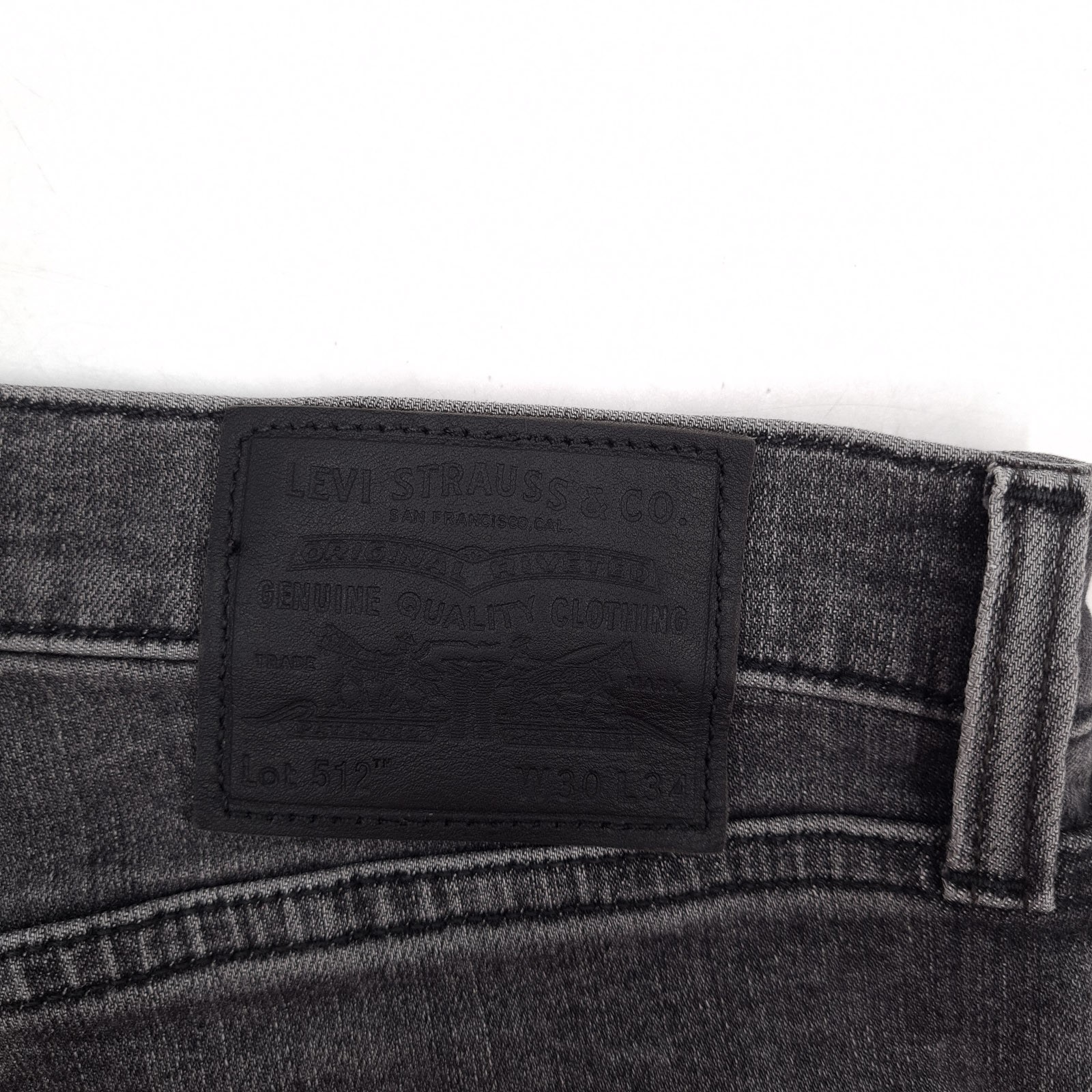 Levi’s 512 Men’s Stretch Slim Tapered Jeans W30 L34 Grau Denim