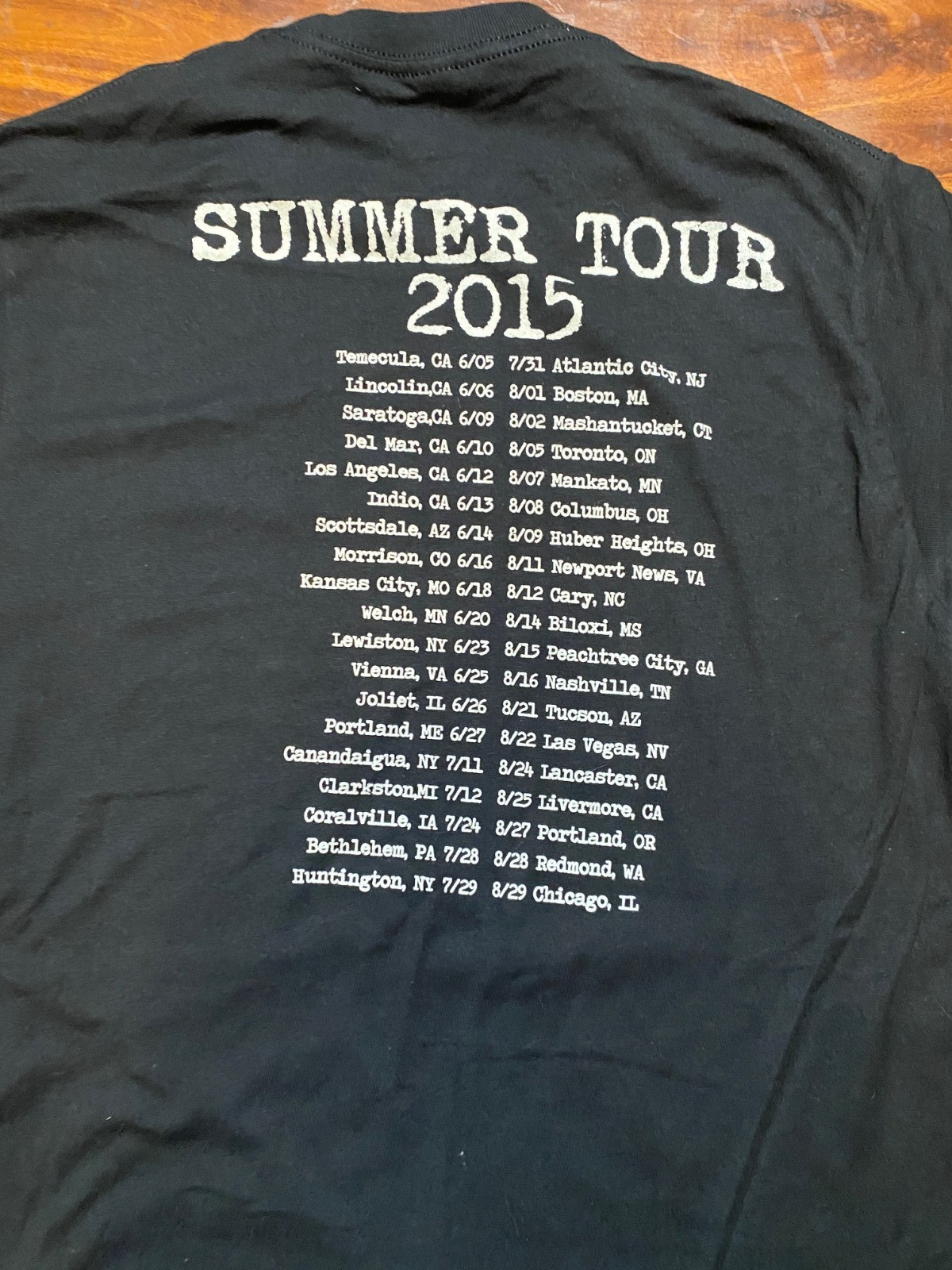 CHEAP TRICK 2015 Summer Tour Double Sided Concert Tee 80’s Rock Black SZ L-NWOT