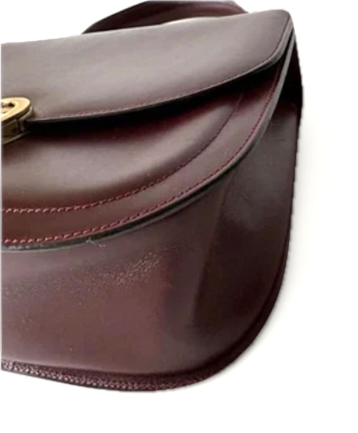 Authentic vintage AIGNER Handbag Leather Burgandy From Japan 0955