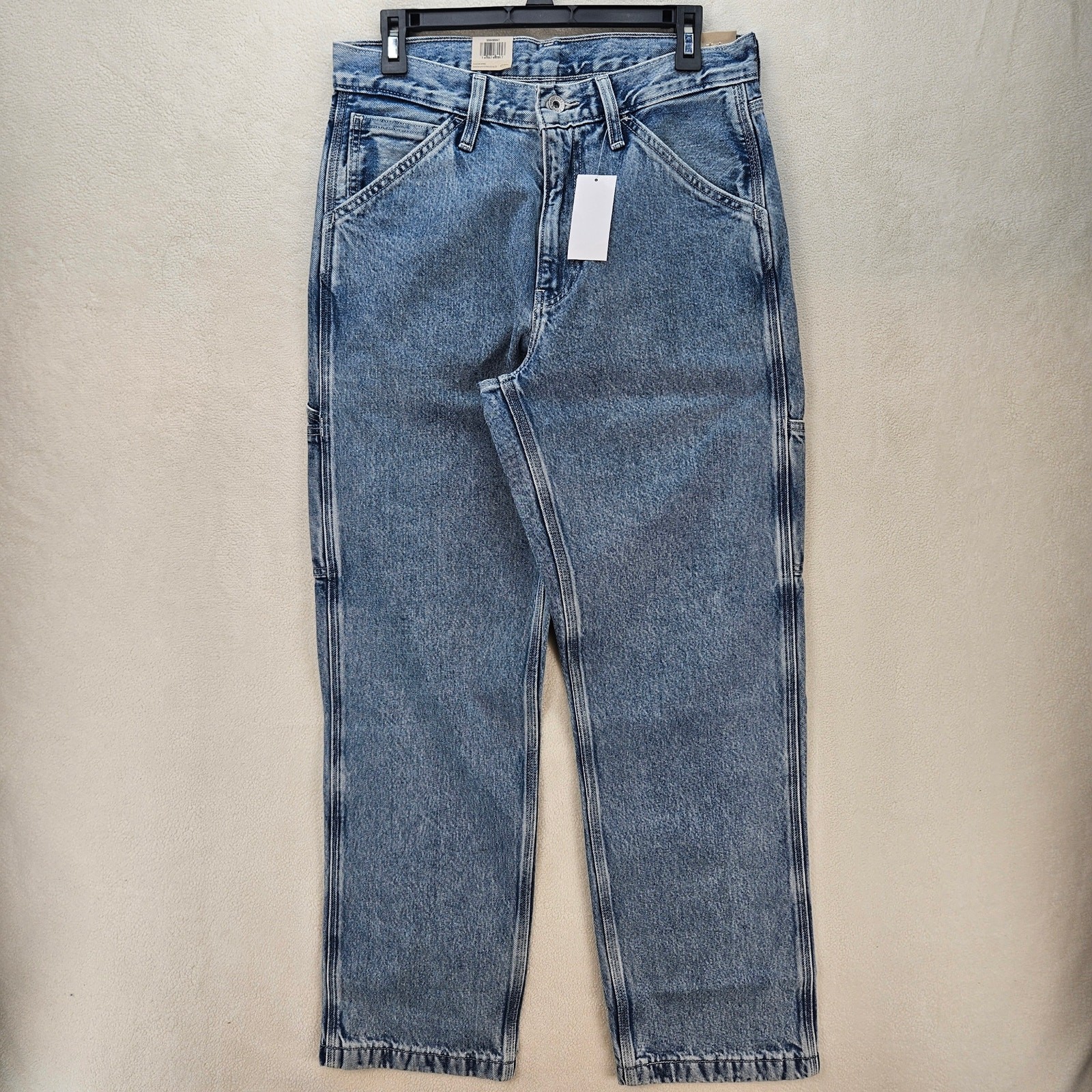 LEVI’S 568 MEN’S 30X32 CARPENTER LIGHT BLUE DENIM JEANS NWT WORKWEAR