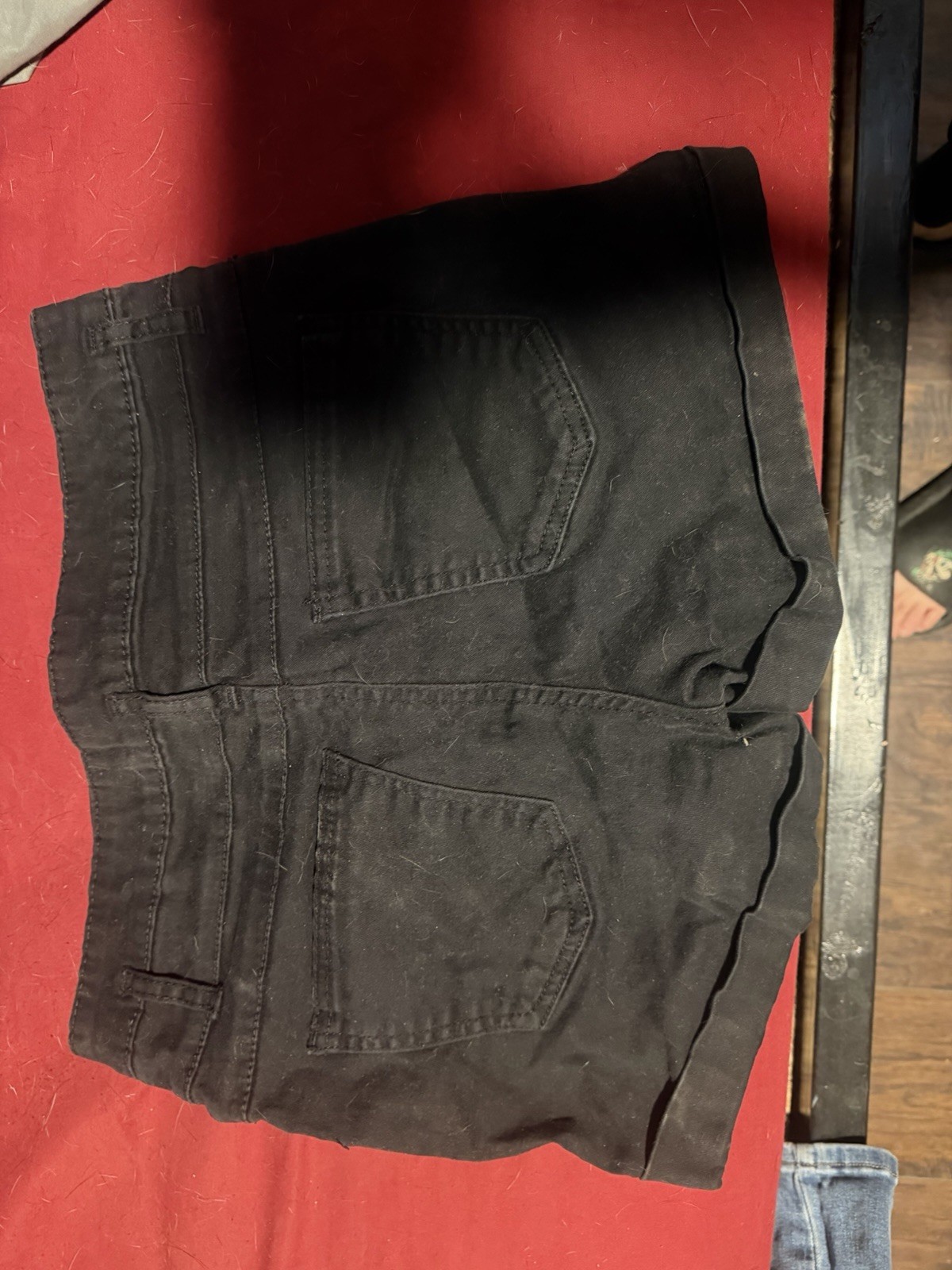 PINK Women’s Black Denim Shorts Size 5/27 Mid Rise 5-Pocket Cotton Spandex