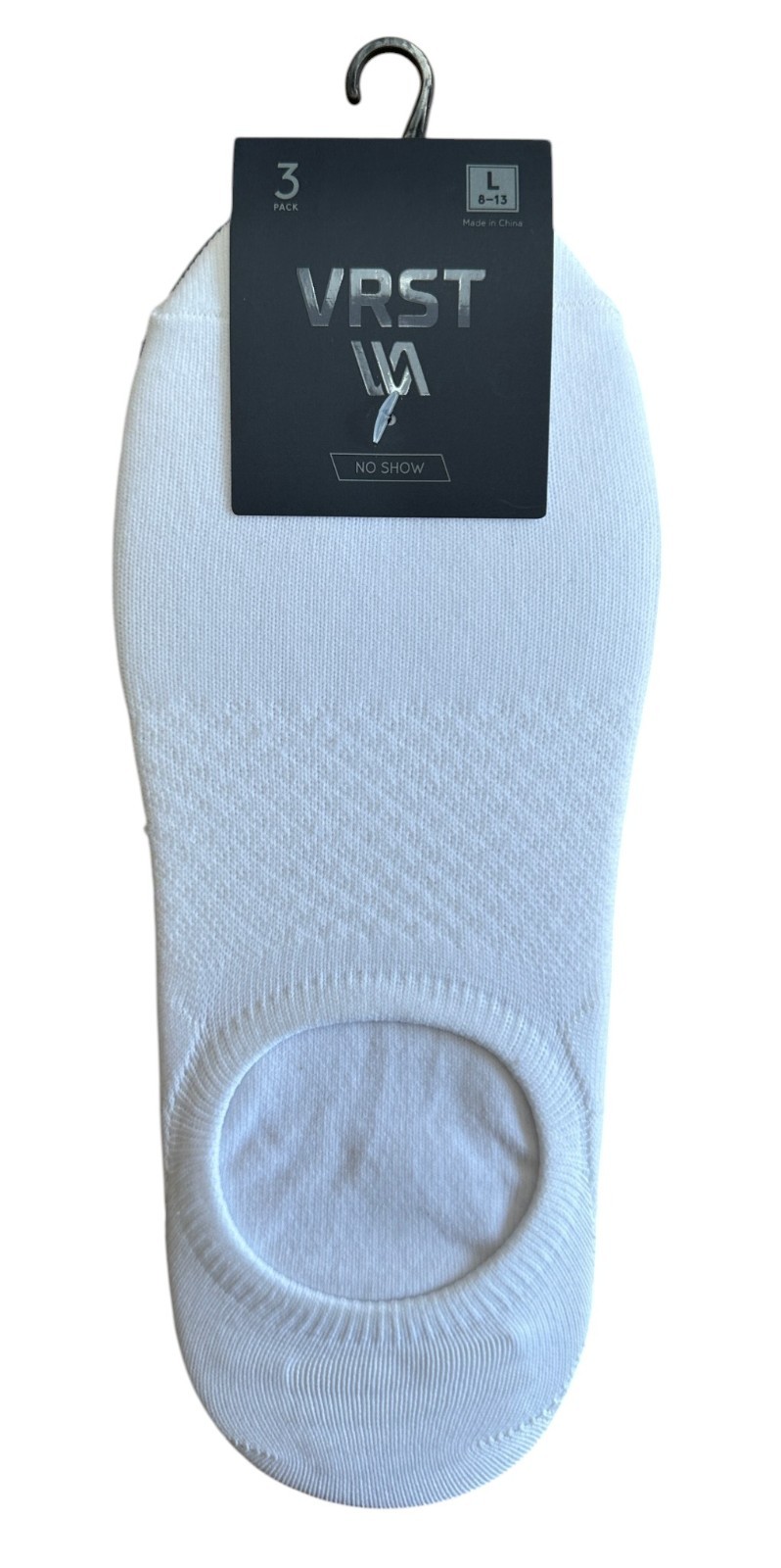 2× VRST No-Show Liner Socks Men’s L 8-13 White Black Gray 3-Pack (6 Pairs) NWT