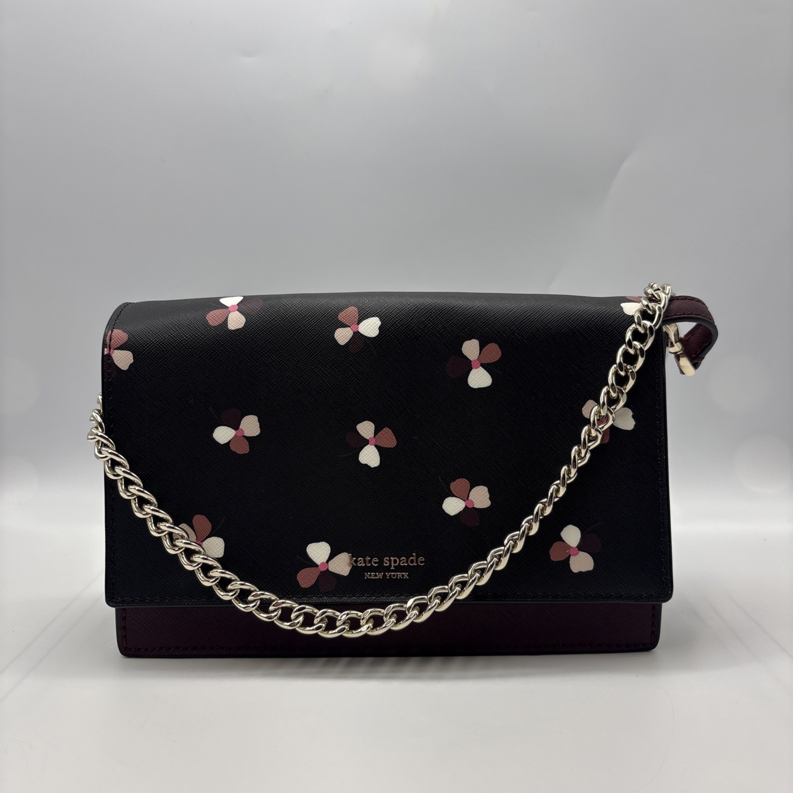 Kate Spade New York Womens Cameron Convertible Crossbody Bag Black Floral S