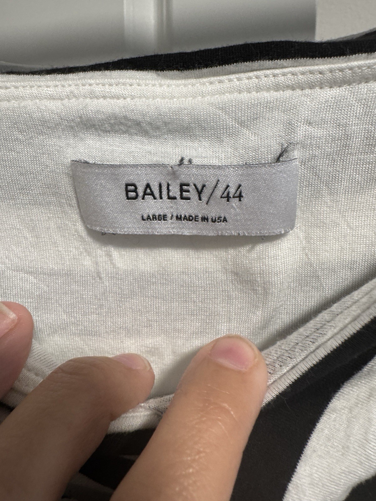 Bailey 44 Black White Striped Crisscross Wrap Tank Top Large Made in USA