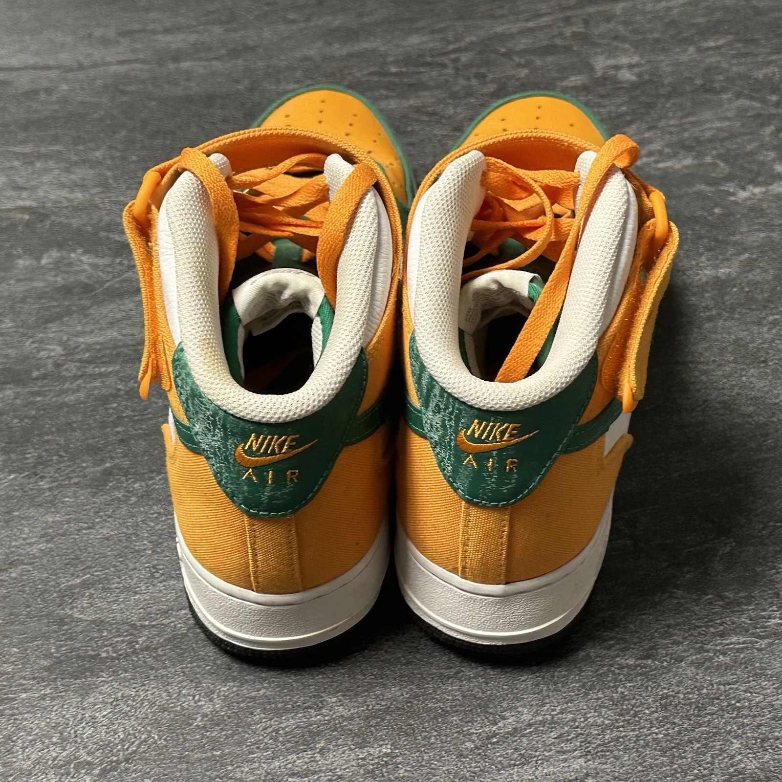Nike Air Force 1 Mid Top Sneakers Men’s Green Yellow White Colorblock Strap
