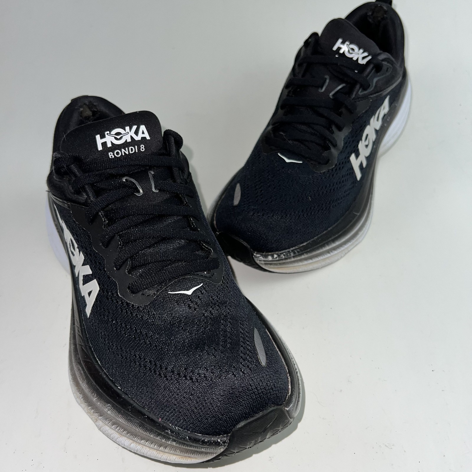 Hoka One One Womens Bondi 8 Black Size US 8.5B, UK 7, EU 40 2/3, See Wear