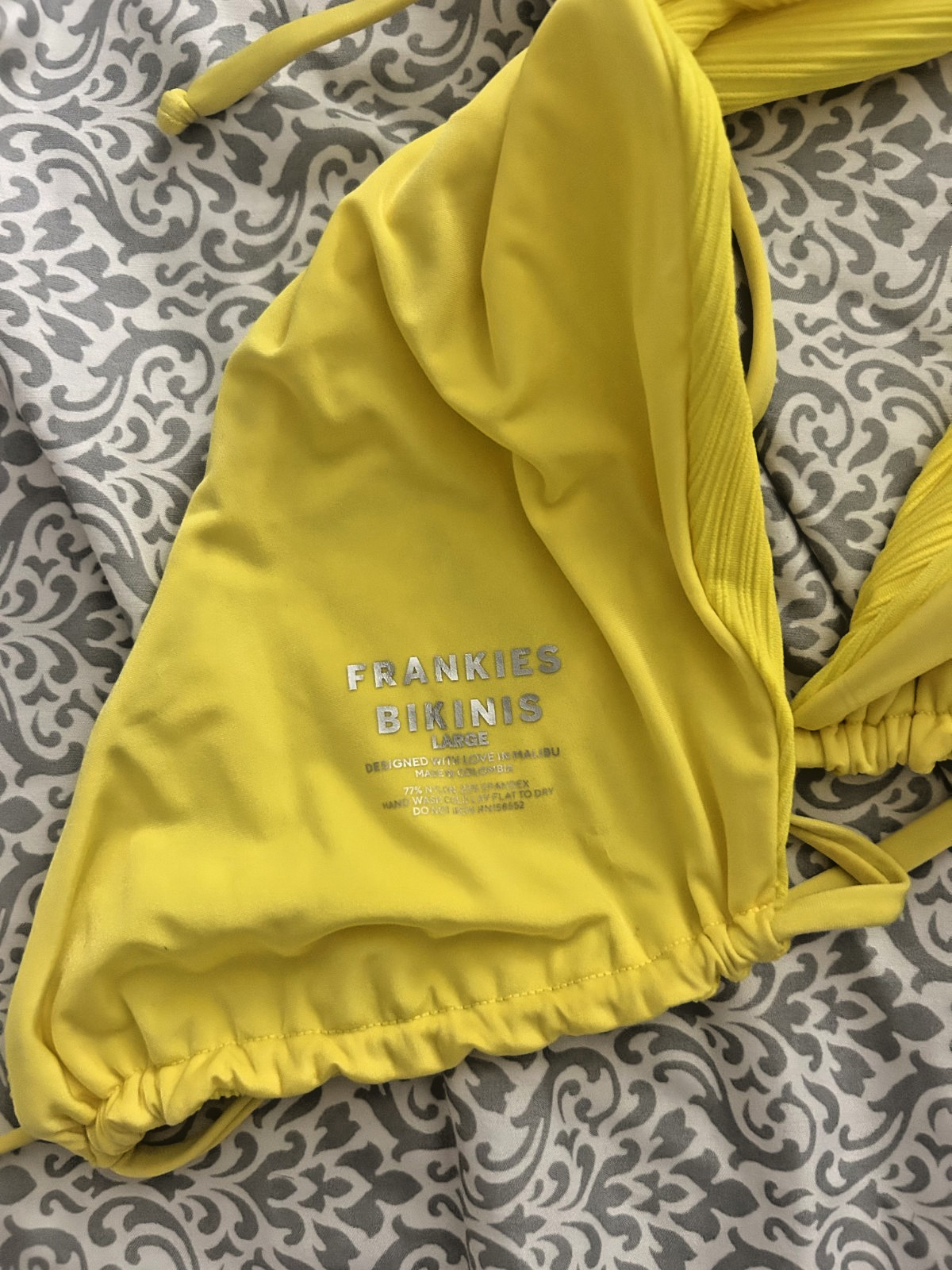 Frankies Bikinis Yellow Tie Top (SUPER SOFT)